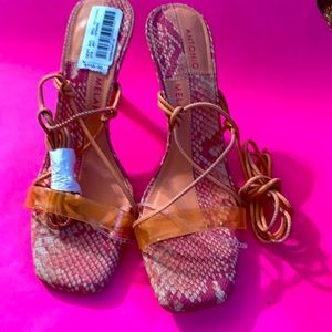Antonio Melani Women’s Orange Lace-up Heeled Sandals, Size 8.5, 3” Heel, NWT